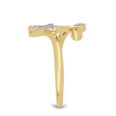 BUY NATURAL WHITE DIAMOND DOUBLE CUT GEMSTONE RING  IN 925 SILVER 